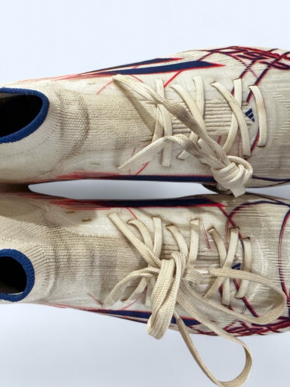Adidas F50 Sparkfusion Elite Mid Cut Football Cleats White/Red/Navy